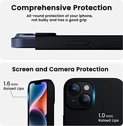 Alternative view of Apple iPhone 14 Kılıf 6.1 ile Uyumlu,  İnce Sıvı Silikon 3 Katmanlı Tam Kaplamalı Yumuşak Jel Kauçuk Kılıf Kapak, Siyah