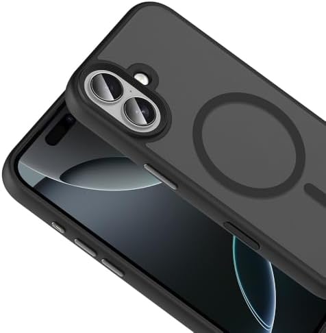 iPhone 17 Kılıf Silikon Mat Arka Yüzey M-Safe Şarj Özellikli Kapak Fle Siyah - Görsel 3