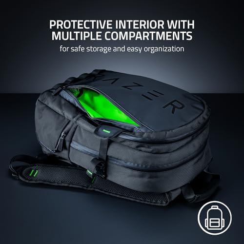 Razer Rogue V3 Sırt Çantası (15,6") Black Edition - Kompakt seyahat sırt çantası (15 inçe kadar dizüstü bilgisayarlar için bölme, aşınmaya dayanıklı, polyesterden yapılmış dış kabuk) siyah