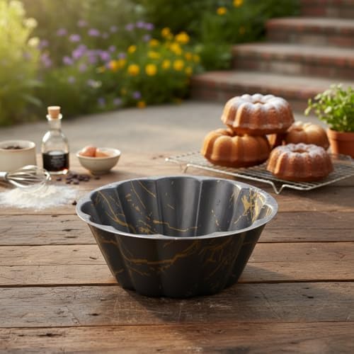 Desert Paşa Kek Kalıbı - Siyah Üzeri İzmir Desenli Yanmaz Yapışmaz Dilimli Klasik Kek Kalıbı - Görsel 2