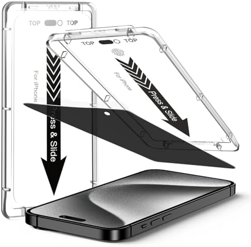 iPhone 15 Pro ile uyumlu Cam, Hayalet Ekran Koruyucu Kolay Kurulum PriaSeries (1 Adet) (iPhone 15 Pro) - Görsel 2