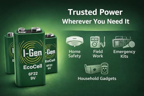 I-Gen Ecocell Çinko Karbon 9V (6F22) 9 Volt Pil 10'Lu Paket - Görsel 2