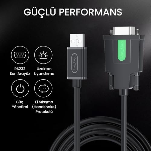 USB 2.0 to RS232 DB9 PL2303 Chip Dönüştürücü Adaptör Kablo 1.5 Metre - Görsel 3