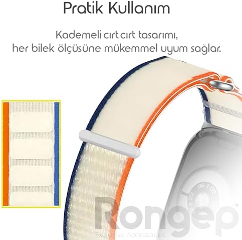 Watch D2 ile Uyumlu Hook Loop Kumaş Kordon Terletmeyen Nefes Alabilen Hafif Yapı Cildi Tahriş Etmeyen Cırt Cırt Tasarımlı Deformasyona Dayanıklı Rahat Kumaş Kayış - Görsel 3