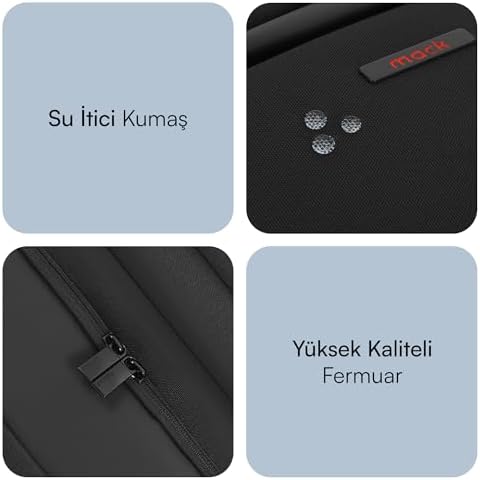 Mack Business X MCC-805 15.6 inç Laptop Sırt Çantası, Mackbook Sırt Çantası, USB Şarj Portlu Bilgisayar ve Notebook Çantası, Kadın Erkek Bilgisayar İş Çantası, Üniversite Okul Çantası, Siyah - Görsel 3