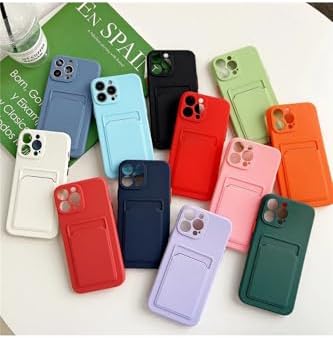 - iPhone 11 ile uyumlu İphone Kılıf Kamera Ve Köşe Korumalı Kartlıklı Cüzdanlı Yumuşak Renkli Silikon Kapak içi Kadife - Görsel 3
