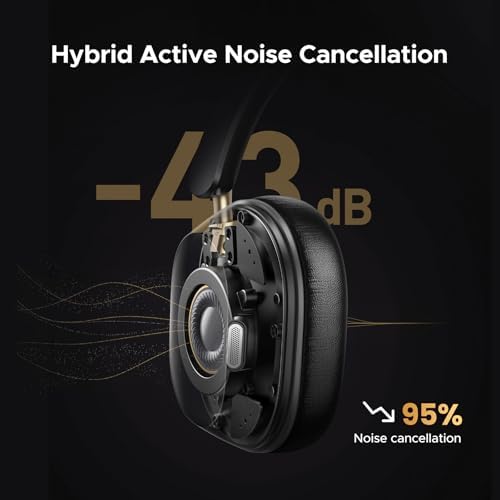 Alternative view of HiTune Max5C Kulaklıklar Kablosuz, 75H Çalma Süresi, Uyarlanabilir Gürültü Engelleme, Yüksek Çözünürlüklü Ses Bluetooth 5.4 Kulak Üstü Kulaklıklar, Uygulama ile Özel EQ Çoklu Bağlantı | Uyarlanabilir Aktif Gürültü Önleme