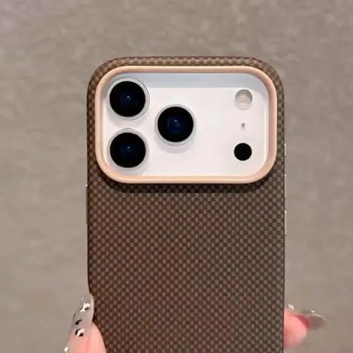 Alternative view of iPhone 17 Pro Max ile Uyumlu Karbon Fiber Desenli Premium Kılıf Kevlar Kenar İnce ve Hafif Tasarım Kablosuz Şarj ve MagSafe ile uyumlu Telefon Kılıfı Siyah