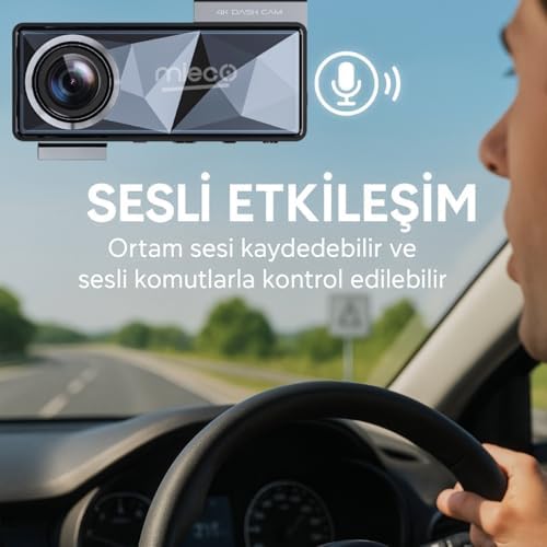 Alternative view of Mieco A11 Wifi/App/ 4K Uhd/ 150° Ultra Geniş Açı/Gece Görüş/GPS/Adas Özellikli Araç Kamerası