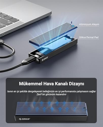 Alternative view of USB3.1 Gen2 10Gbps M.2 NVMe SSD Disk Kutusu Alüminyum