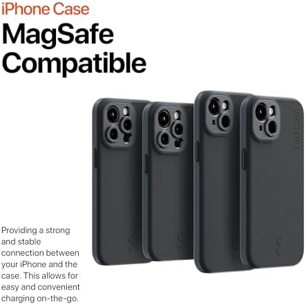 Lens Montajlı Kamera Kılıfı iPhone 15 Pro Max için Antrasit Vegan Deri Qi Kablosuz Şarj MagSafe Uyumlu - Görsel 3