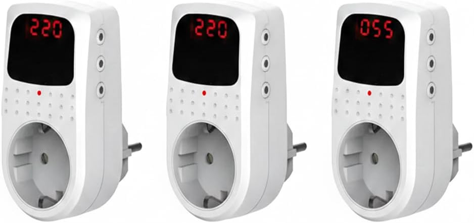 Akım Korumalı Regülatör Priz - 4000W Yüksek Güç, Düşük Voltaj Koruması (150V-210V), Yıldırım ve Çocuk Emniyetli Voltaj Sabitleyici Koruyucu Priz (1) - Görsel 2