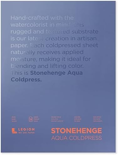 Stonehenge Aqua Suluboya Bloğu, 63,5 kg, Soğuk Pres, 12 x 16 inç, 15 Yaprak, Beyaz - Görsel 3