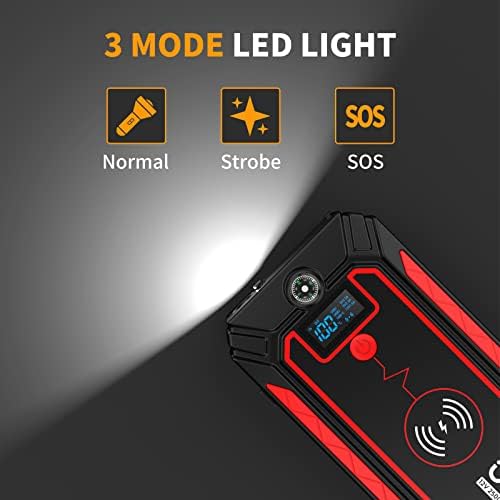 UTRAI Jstar 4 24000 mAh 2500A Jump Starter Taşınabilir Akü Takviye Cihazı (Kablosuz Şarj + Pusula + Çanta + Led lamba + Powerbank) - Görsel 3
