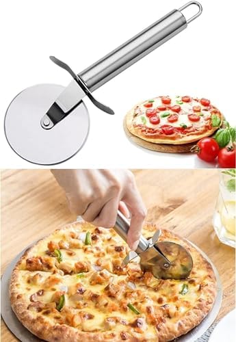 Metal Saplı Pizza Ruleti: Paslanmaz Çelik Pizza Kesme Bıçağı, Profesyonel Kesim için Dayanıklı Tasarım - Görsel 3