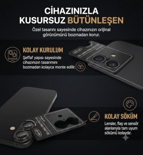 Fixmaster iphone 17 Pro - 17 Pro Max Uyumlu (Gümüş) Kamera Lens Koruyucu, Kolay Kurulum, Alüminyum Alaşımlı Çerçeve, Darbelere ve Çizilmelere Karşı Yüksek Dayanıklı Temperli Cam - Görsel 2
