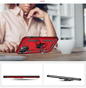 Xiaomi Poco X3 Pro ile Uyumlu Kapak Military Yüzüklü Stantlı Panzer Tank Kılıf - Kırmızı