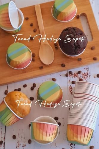 50'li Gökkuşağı Muffin Kek Kalıbı, Kek Kapsülü Cupcake Kalıbı, Airfryer Uyumlu - Görsel 3