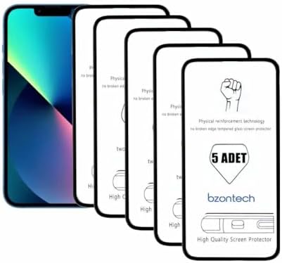 iPhone 13 ile Uyumlu Ekran Koruyucu Tam Kaplayan 5li Set - Görsel 2