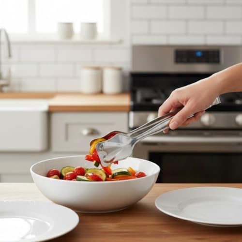 Alternative view of Paslanmaz Çelik Yemek Servis Maşası 21 cm – Salata, Makarna ve Sıcak Yemekler İçin Çok Amaçlı Servis Pensi