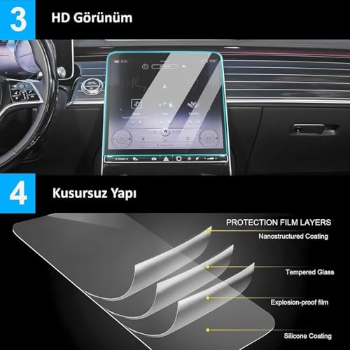 Toyota ile uyumlu Corolla 2023 2024 2025 2026 Model Gösterge Panel 9H Nano Ekran Koruyucu