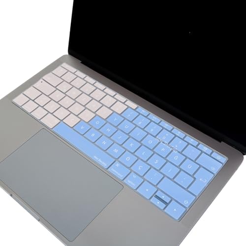 Alternative view of Türkçe Q Klavye Koruyucu MacBook A1534 A1708 Uyumlu UK Avrupa Ters L Enter Silikon Klavye Koruyucu Renkli Pastel Tasarım Mavi Pembe