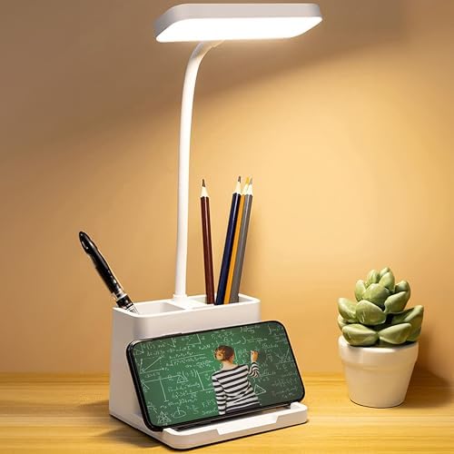 Telvesse Şarjlı Masa Lambası Dokunmatik Sıcak Renk Ayarlı Telefon Standlı Dimmer Çalışma Okuma Işığı Q108-1