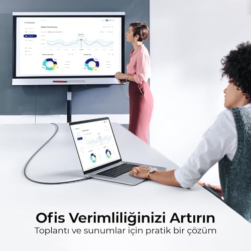 USB-C to HDMI Kablo, 2 Metre, 4K60Hz, 18Gbps, Type-C to HDMI Görüntü Kablosu, Thunderbolt 5/4/3 Uyumlu - Görsel 3