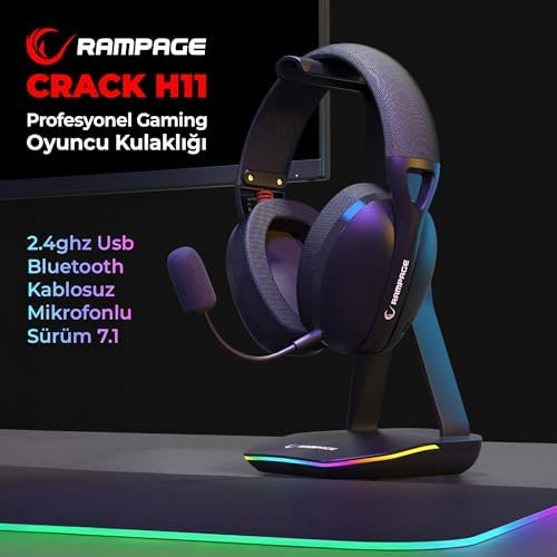 Alternative view of Crack H11 Siyah Wireless 2.4G+ Bluetooth Mikrofonlu Oyuncu Kulaklığı