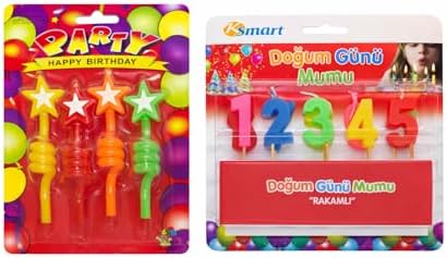 Alternative view of AKSU Renkli Doğum Günü Mum Seti – Yıldız & Rakamlı