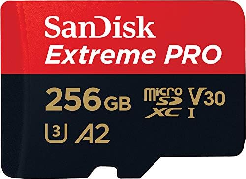 256 GB Extreme PRO microSDXC kartı + SD adaptörü + RescuePRO Deluxe, 200 MB/sn'ye kadar, A2 App Performance, UHS-I, Class 10, U3, V30