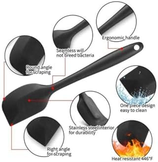 Alternative view of Isıya Dayanıklı Silikon Spatula Seti, 6 Parça, Siyah