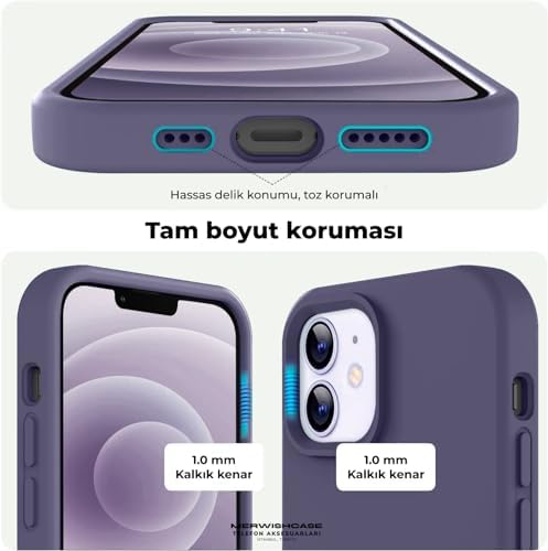 Merwish Apple iPhone 15 Plus Uyumlu Özel İpeksi Dokunuş Hissi Veren İçi Yumuşak Kadife Lansman Silikon Kılıf Kapak (Derin Mor)