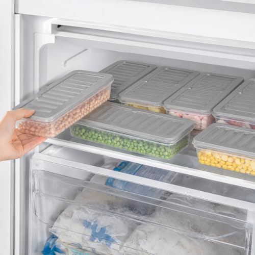 Derin Dondurucu 3 Parça Plastik Saklama Kabı Seti, 4800ml, Buzluk Düzenleyici Şeffaf Kap, Buzdolabı Gıda Erzak Kapaklı Depolama Kutusu, 2400ml Ve 1200ml x2 (Antrasit, 2400, Mililitre) - Görsel 3