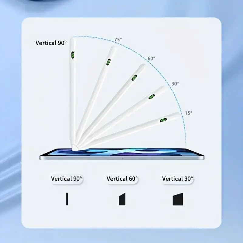 iPad Kalem – Apple Pencil Alternatifi iPad Pencil | USB-C Şarj, Palm Rejection, 8 Saat Pil | iPad 6-10, Air, Pro, Mini Uyumlu,Dijital Göstergeli - Görsel 3