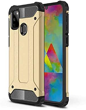 Galaxy M30S ile uyumlu Çİft Katman Koruyucu Crash Military Tank Kılıf - Gold - Görsel 2