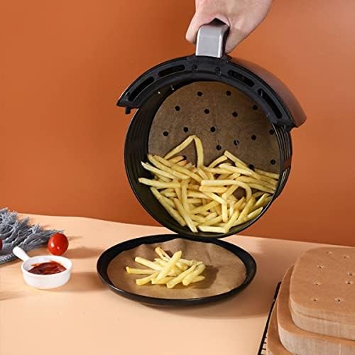 100 Adet Air Fryer Pişirme Kağıdı Tek Kullanımlık Hava Fritöz Yağ Geçirmez Yapışmaz Gıda Pişirme Kağıdı Yuvarlak Delikli Model - Görsel 3