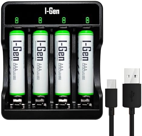 I-Gen G490 4'lü Pil Şarj Aleti + 4 Adet AAA 900 mAh İnce Şarjlı Kalem Pilli Set 1.2V Ni-MH - Görsel 3