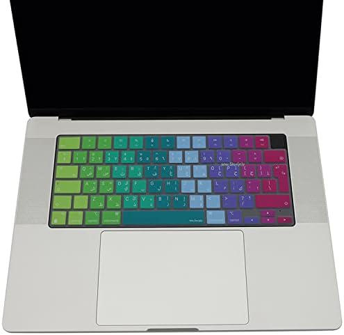 MacBook Arapça Klavye Koruyucu UK Ters L Enter M1-M5 | A2681 A3113 A3240 A3449 A2941 A3241 A2442 A2779 A2992 A2485 A2991 | Arabic Keyboard Cover Pembe Yeşil - Görsel 3