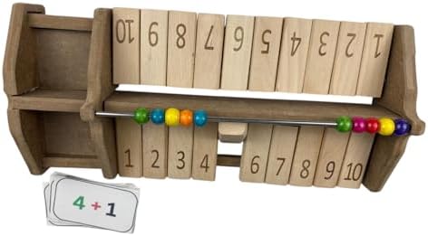 SmartMath Abacus Game Set – 2 Kişilik Ahşap Matematik Oyunu | Abaküs ile Sayı Öğrenme & Toplama Kartları | Eğitici STEM Seti | Çocuklar için Yılbaşı Hediyelik Zeka Oyunu