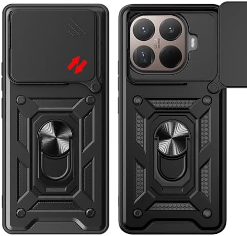 Alternative view of Spia Xiaomi 15T Pro ile Uyumlu Kılıf Sürgülü Siyah Panther Yüzüklü Silikon Orijinal (Xiaomi 15T Pro ile Uyumlu, Sürgülü Siyah)