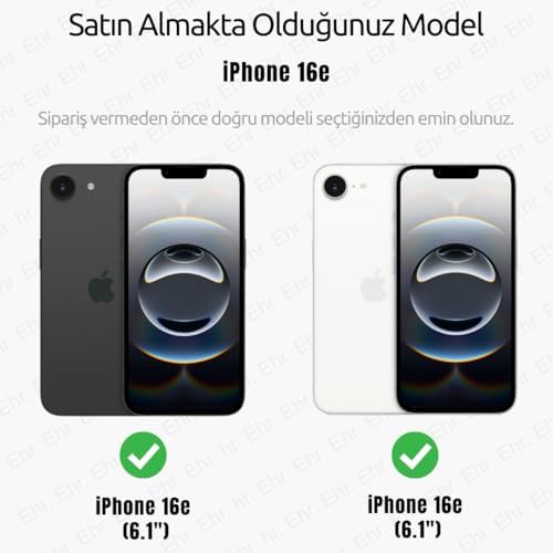 Ehr. iPhone 16e/17e Uyumlu Kamera Korumalı Magsafe Wireless Şarj Özellik Sert Sararmaz Mika Şeffaf Kristal Arka Kapak Kılıf - Görsel 3