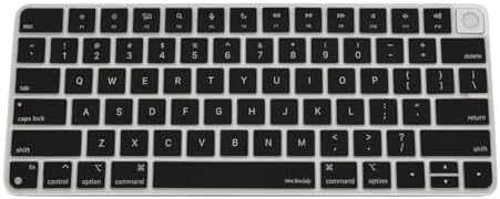 Apple Magic Keyboard 3 A2449 A2450 US Layout Klavye Koruyucu – Touch ID Uyumlu Ultra İnce ANSI Yatay Enter İngilizce Tuş Dizilimi Silikon Kaplama Toz ve Sıvı Koruma Keyboard Cover Siyah - Görsel 2
