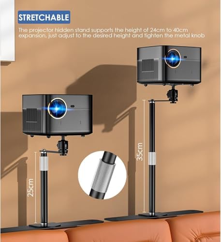 Ayarlanabilir Projeksiyon Standı, 24 cm - 40 cm Yükseklik Uzatma, Çoğu Projektör, Telefon ve Kamera ile Uyumlu, Taşınabilir Tasarım, 360° Açı Ayarı, Yüksek Mukavemetli Alaşımlı Çelik | TY11