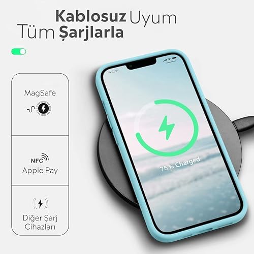 Alternative view of iPhone Kılıf İnce Sıvı Silikon 3 Katmanlı Tam Kaplamalı Yumuşak Jel Kauçuk Kılıf Kapak (Deniz Mavisi, iPhone 11)