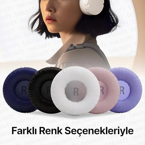 JBL için Tune 250 450BT 460BT 500 500BT 510BT 520BT 560BT 600BT 600BTNC 660NC Modelleri İle Uyumlu Yumuşak ve Rahat Kulaklık Pedi ve Kafa Yastığı (Beyaz, Kulaklık Pedi + Kafa Yastığı)