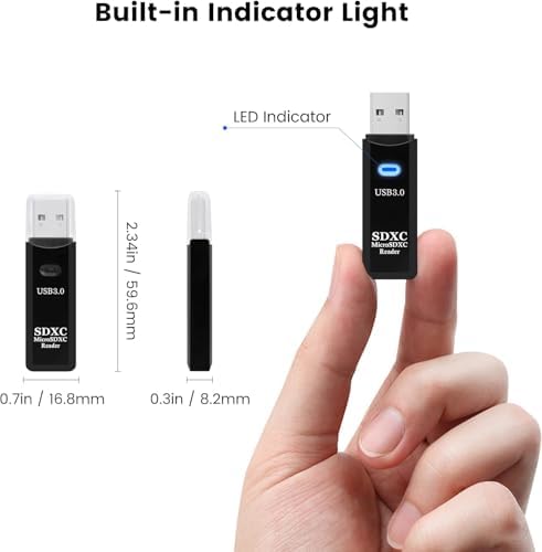 USB3.0 SD/TF Kart Okuyucu, USB 3.0 5Gbps Yüksek Hızlı Çift Yuvalı OTG Hafıza Kartı Adaptörü TF/Micro SD/SD/SDXC/Micro SDXC/Micro SDHC Hafıza Kartları için, MacBook Pro/Air ile Uyumlu