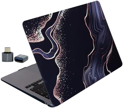 Alternative view of MacBook Air 13.6 İnç Soyut Mermer Desenli Kılıf A2681 A3113 A3240 A3449 M2 M3 M4 M5 Uyumlu Sert Hard Case Açık Siyah