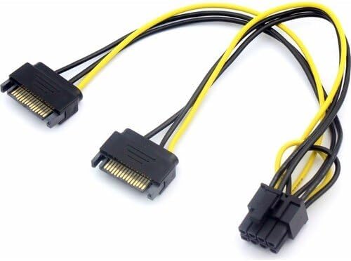 Alternative view of 2x Sata to 8 Pin (6+2) Pci-e Express Güç Molex Power Kablosu Çevirici Dönüştürücü 4327