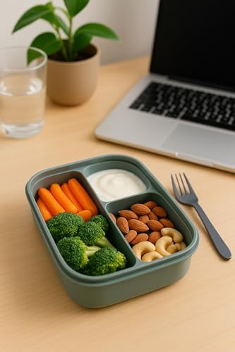 Vakumlu Lunchbox Yemek Kabı – Sızdırmaz, Taşınabilir ve Sağlıklı Saklama Kutusu | Çatal Kaşık Bölmeli | Gıda Dostu (YEŞİL)
